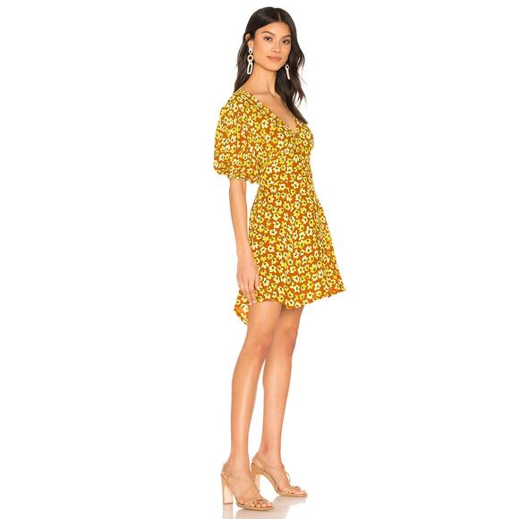 Faithfull the Brand Ilia Mini Dress Saffron Thelma Floral Medium 6 - Picture 14 of 15